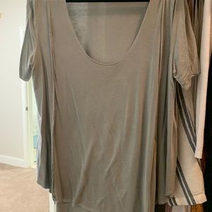 Sage scoop neck tee/tunic size small